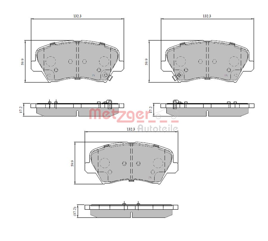 METZGER 1170817 Bremsbelagsatz, Scheibenbremse